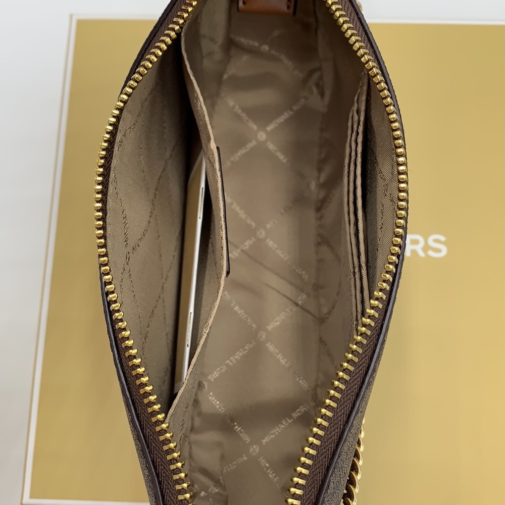 MICHAEL KORS GIFTABLE SHOULDER BAG & CARD HOLDER BOXED SET BROWN SIGNATURE COLOR - Picture 9 of 16